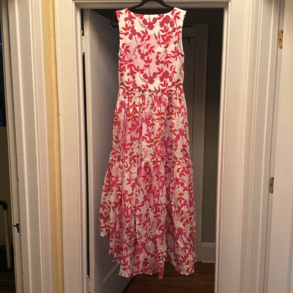Cynthia Rowley Pink & White Tiered  Dress L, NWT